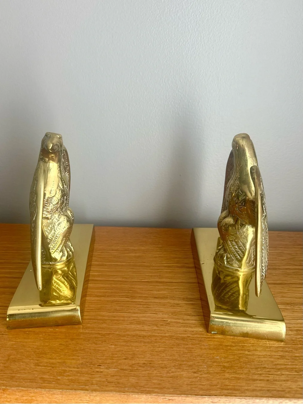 🦅 Vintage Virginia Metalcrafters Solid Brass Eagle Bookends – Model 8-14
